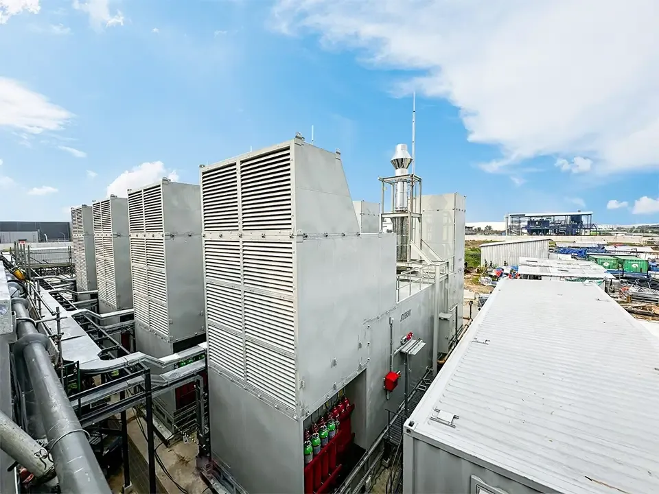 Industrial generator providing backup power for a data center