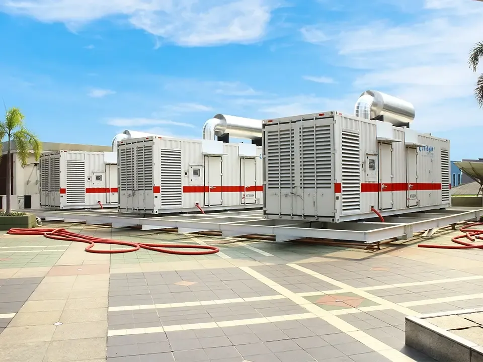 Generator providing backup power for an office building