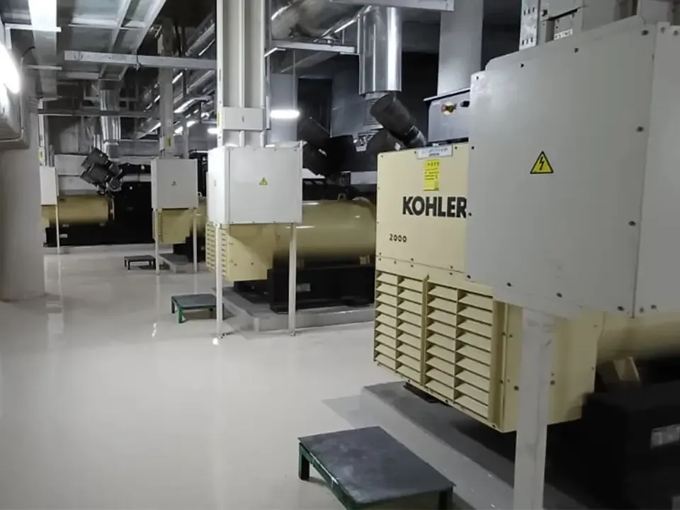 Generator supporting backup power requirements at a shopping center